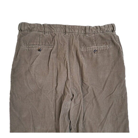 Haggar Mens 36x34 Corduroy Pants Flat Front Straight Leg Brown Khaki Vintage - Picture 7 of 9